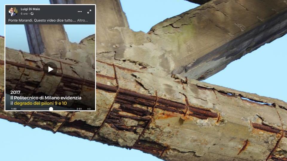 Caso Autostrade, l'ingegnere: "La foto choc usata da Di Maio è del ponte di Ripafratta"
