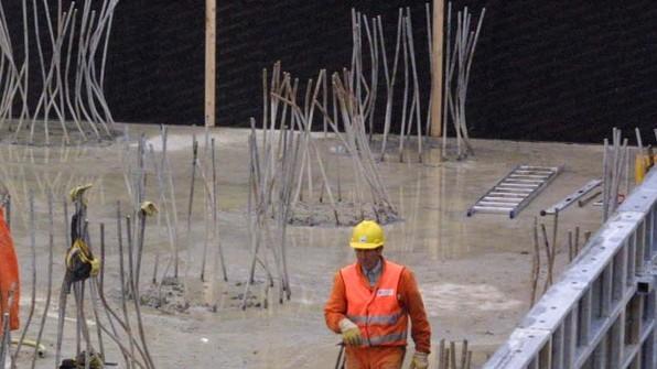 Un cantiere dell'alta velocità a a Reggio Emilia