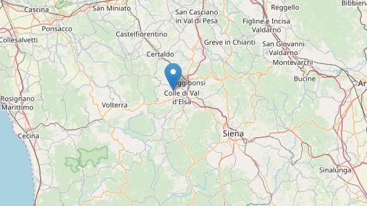 L'evento sismico mappato dall'Ingv