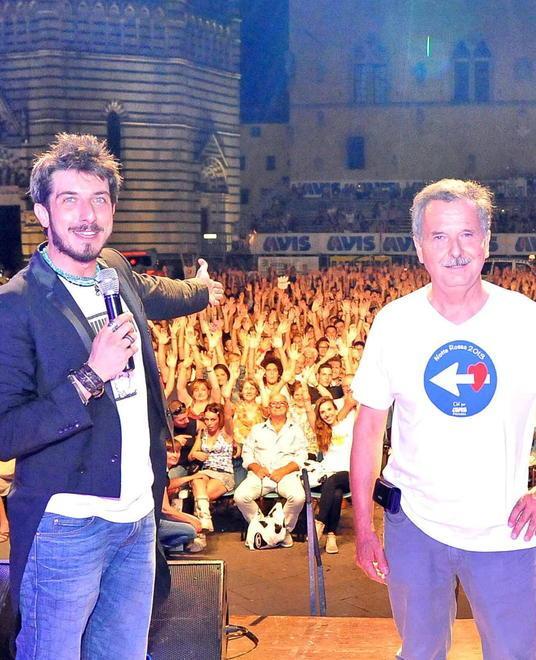 Paolo Ruffini e Zannerini durante la prima Notte Rossa nel 2013