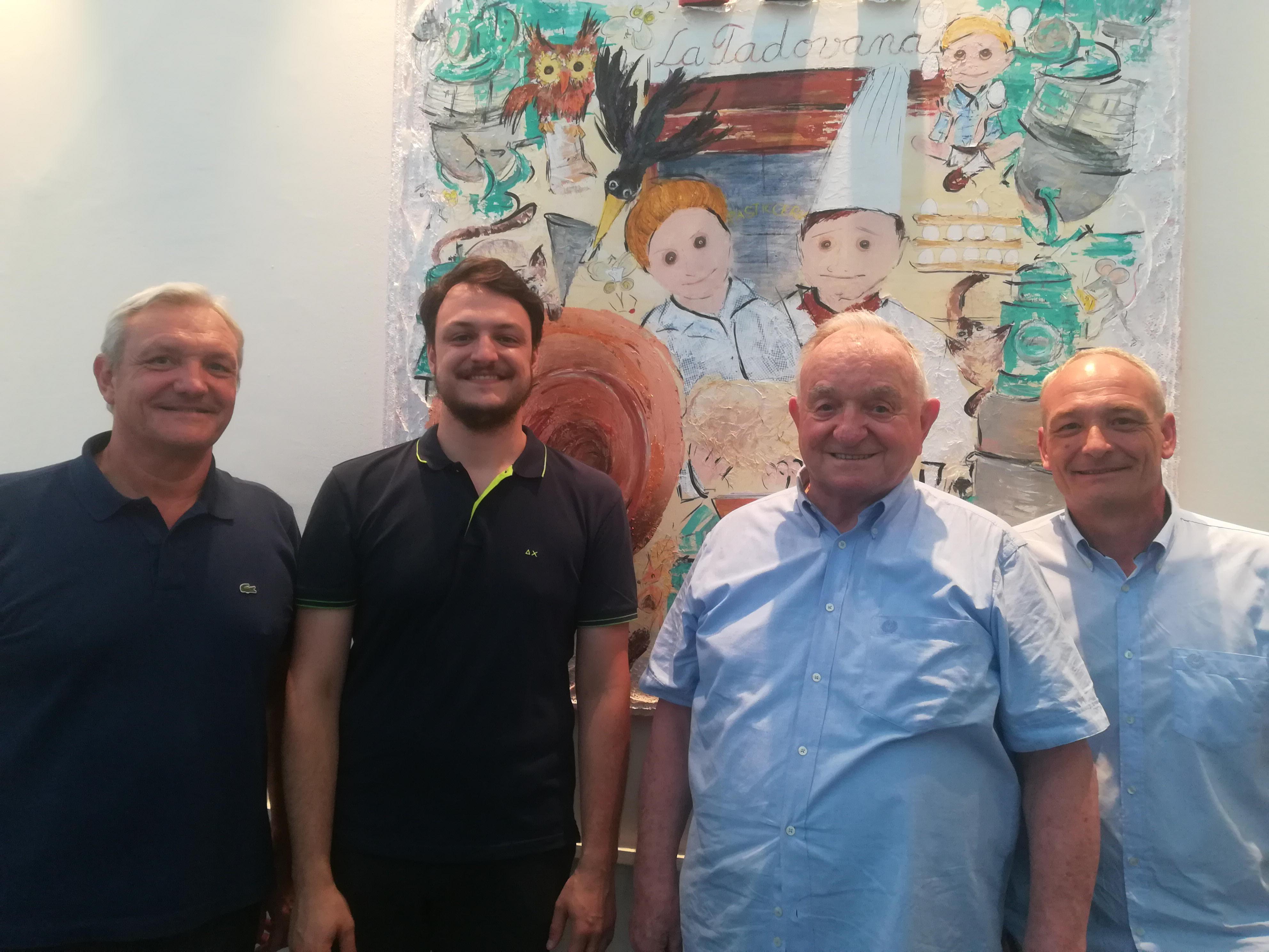 La famiglia Pegoraro: da sinistra Massimo, Andrea, Gastone e Francesco, titolari della Gustar (Centro di formazione delle arti bianche)