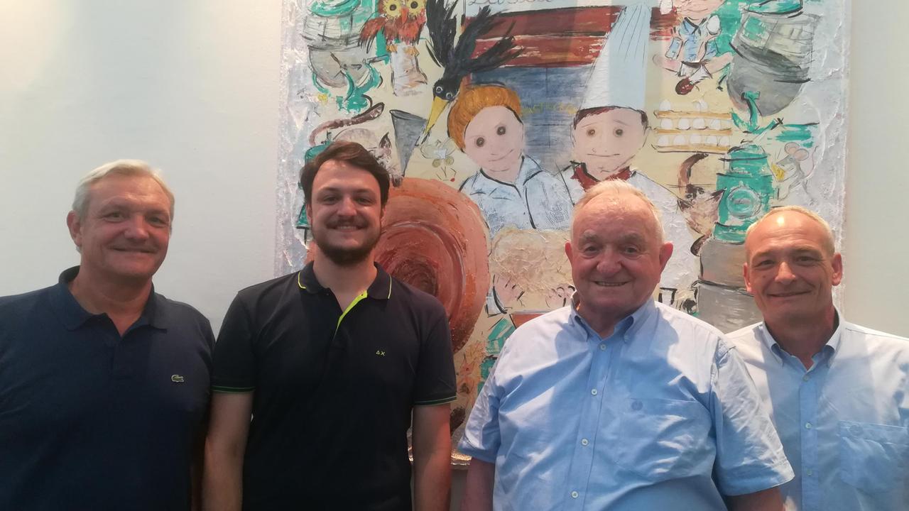 La famiglia Pegoraro: da sinistra Massimo, Andrea, Gastone e Francesco, titolari della Gustar (Centro di formazione delle arti bianche)