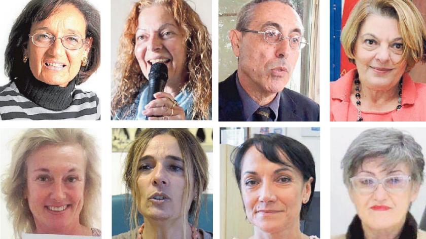 In alto Giovanna Valente, Manuela Mariani, Giuseppe De Puri, Maria Grazia Rocchi. Sotto: Teresa Cini, Camilla Pasqualini, Teresa Scognamiglio, Anna Rita Bardi