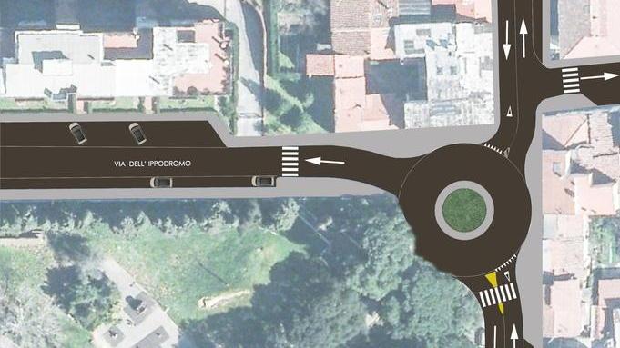 Nasce una nuova rotonda davanti all’ex Ippodromo