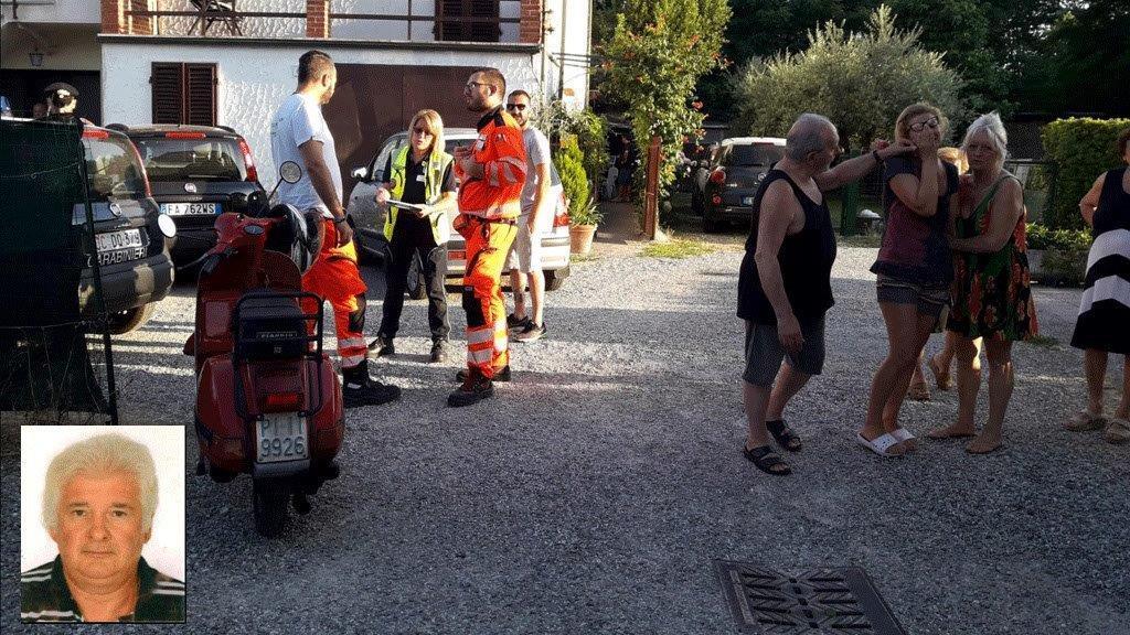 La casa in cui è stato ucciso il 70enne Roberto Franceschi (nel riquadro)