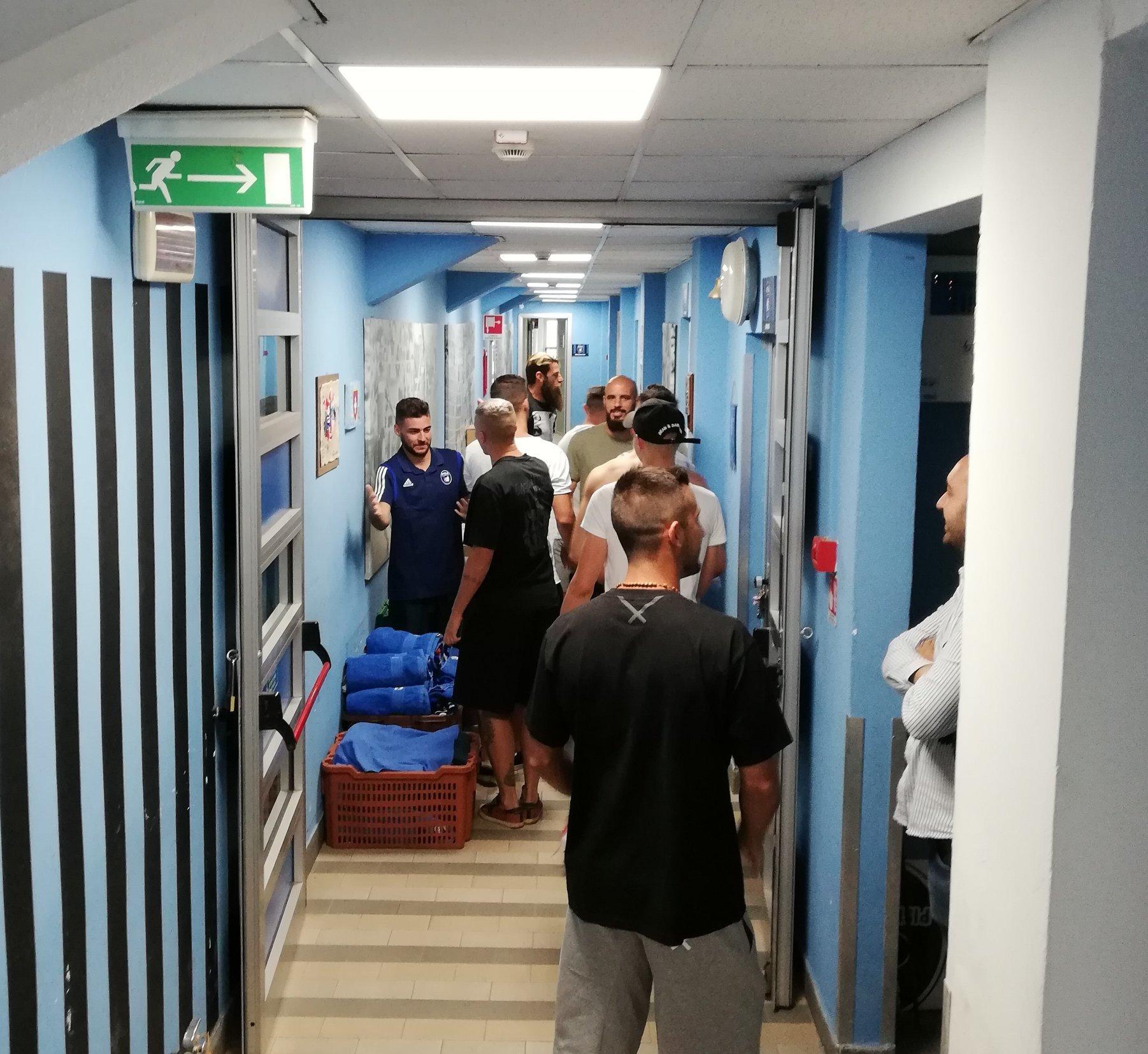 I giocatori del Pisa nel tunnel dell'Arena Garibaldi