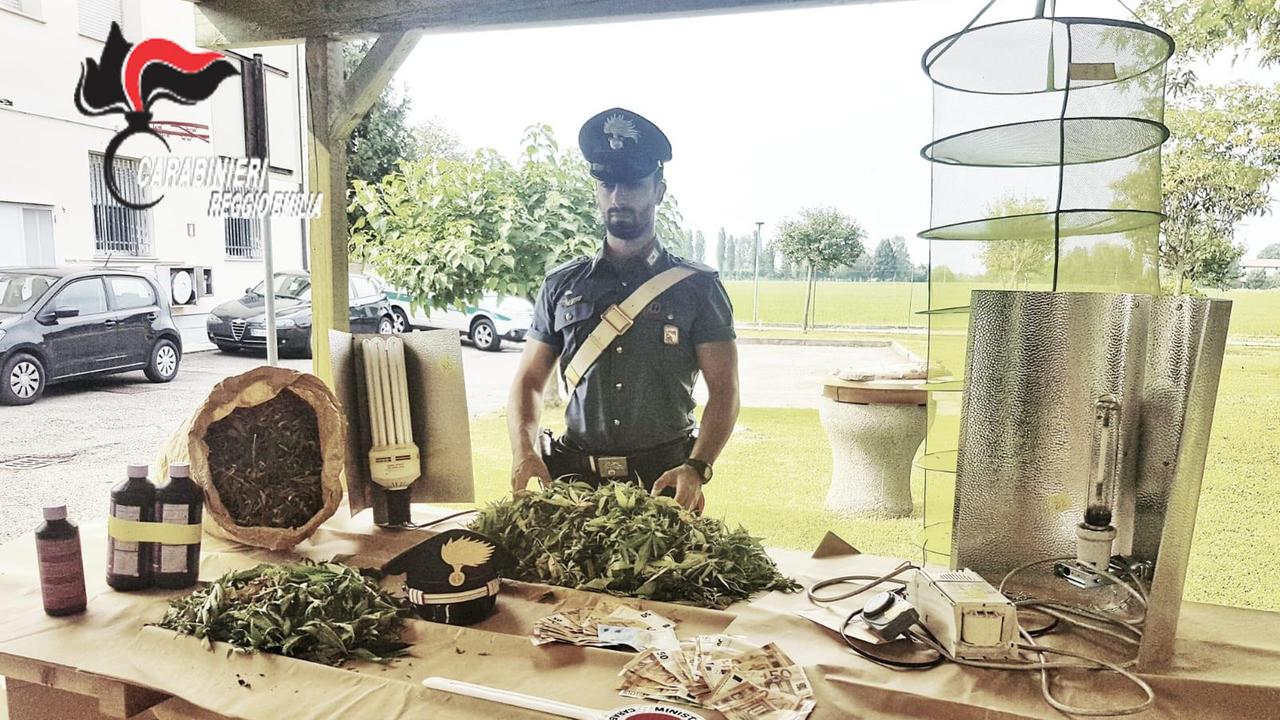 La droga sequestrata dai carabinieri nella casa del 48enne