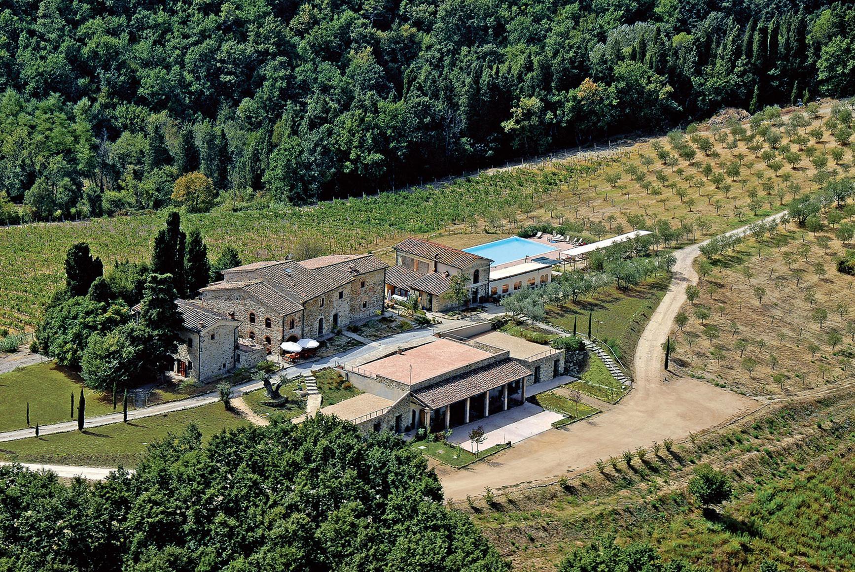 Una veduta dall'alto della Tenuta della Borriana