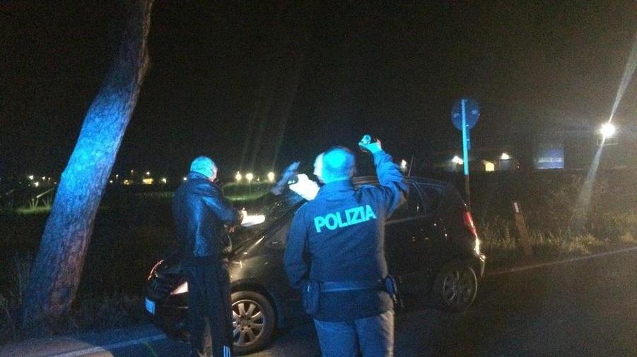 Un intervento della polizia sull’Aurelia