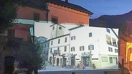 Una piazza affollata per il film su Felix Pedro