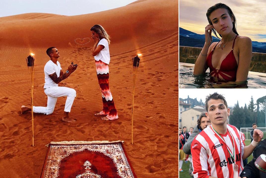 Proposta di nozze da film e l'ex velina dice “sì” al calciatore nel deserto 