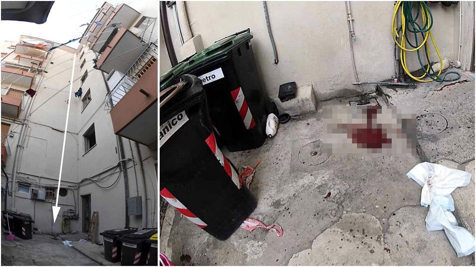 Giù dal sesto piano mentre pulisce le tende, si salva per miracolo 