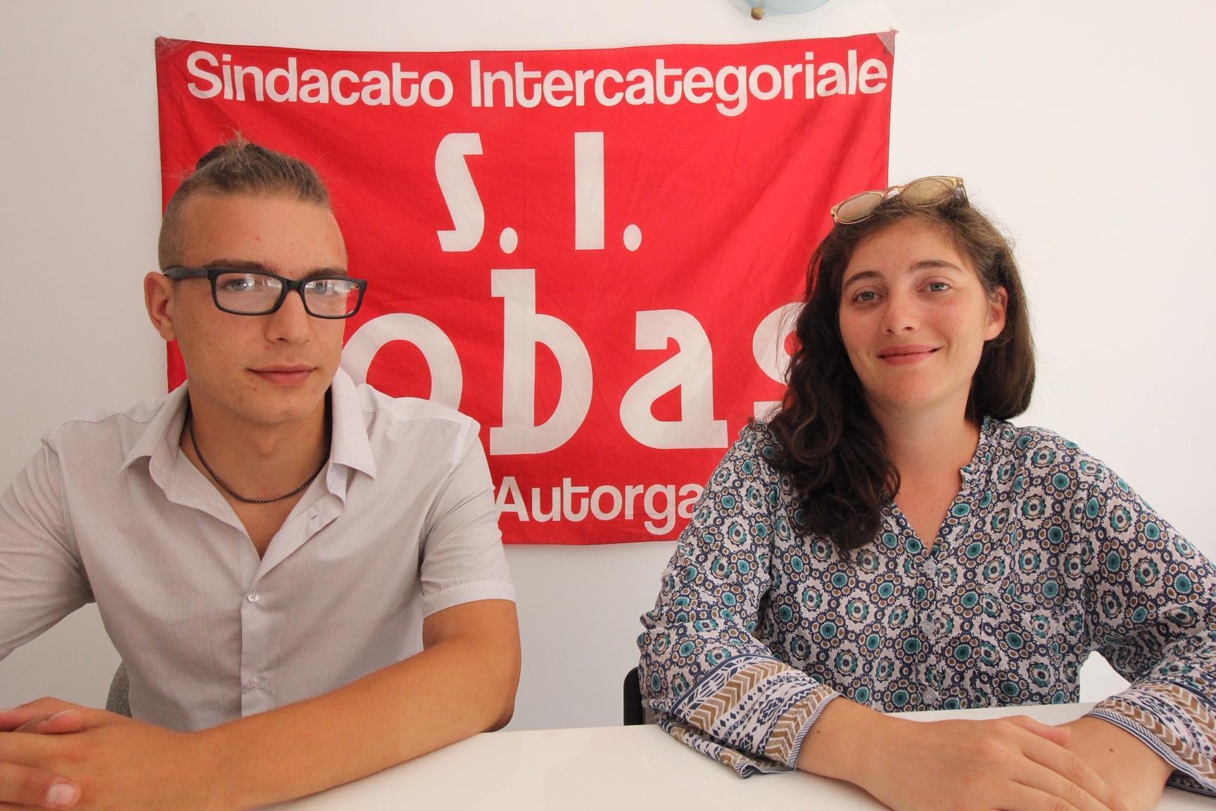 Luca Toscano e Sarah Caudiero, sindacalisti del Si Cobas (foto Batavia)