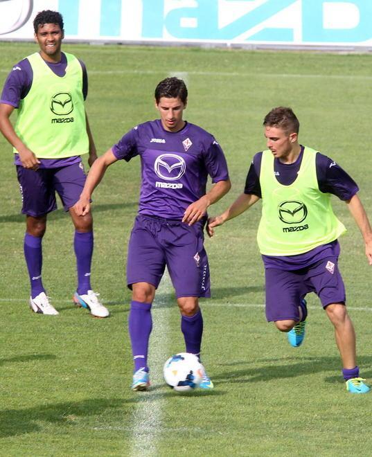 Allenamento dei viola allo stadio Mariotti nel 2013 (Foto Nucci)