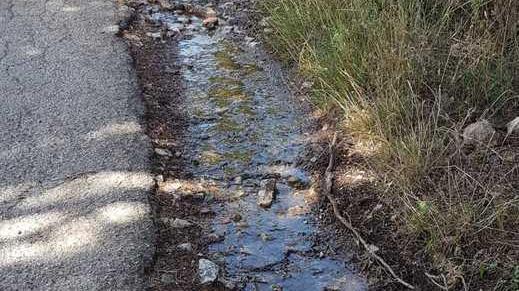 L’acqua scorre per strada «Che spreco, dov’è il Fiora?»