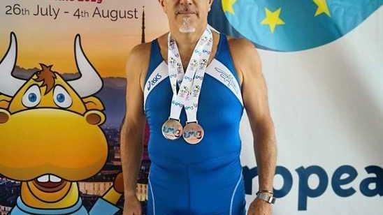 Il velocista Canaccini d’argento e di bronzo agli European master games