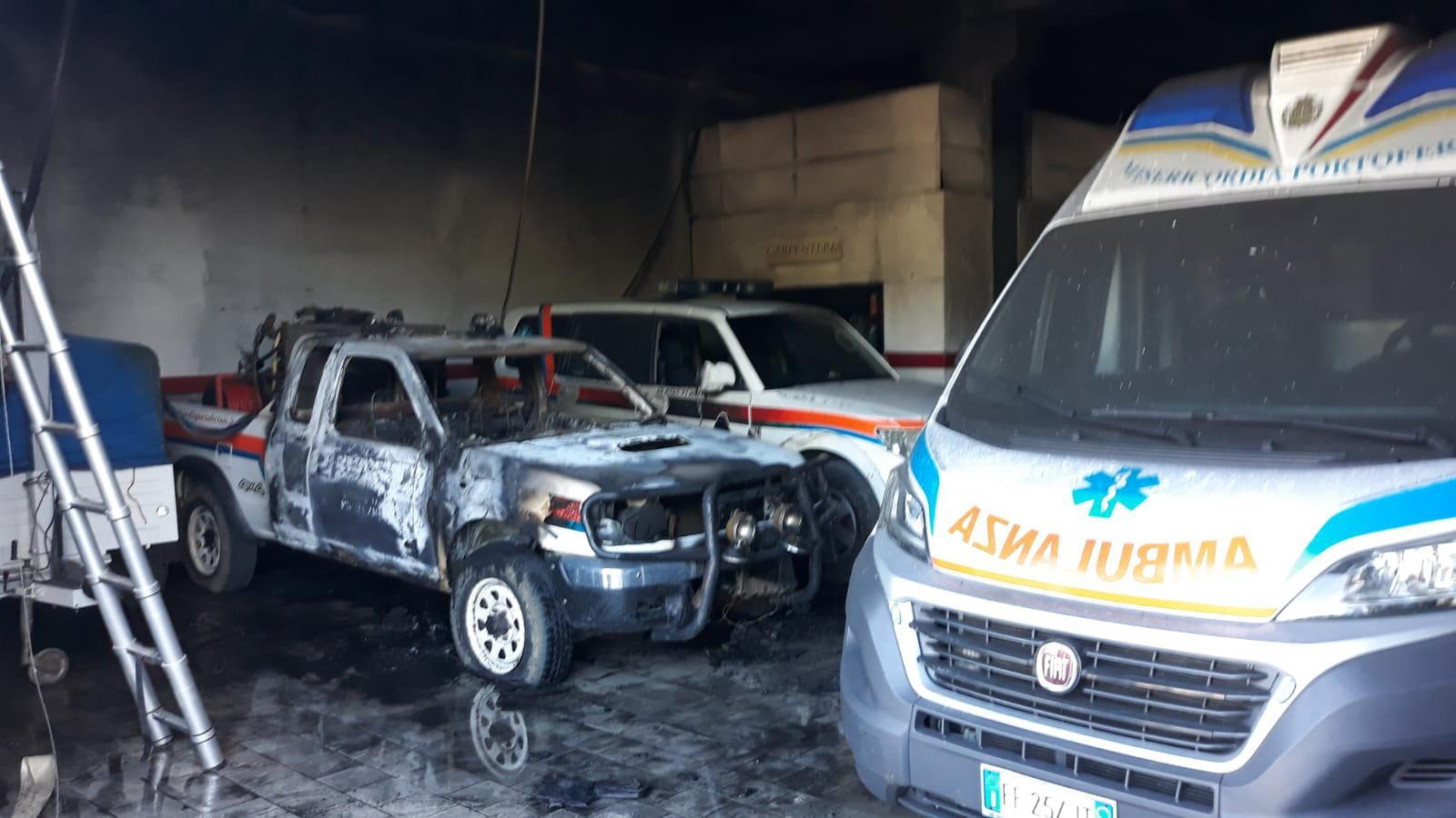 I danni ndel deposito della Misericordia di Portoferraio