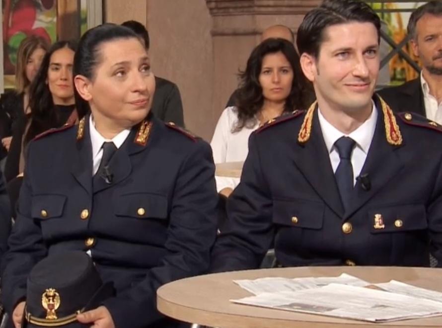 Il sovrintendente capo della polizia Valeria Norfini col commissario capo Claudio Cappelli, responsabile dell’Ufficio prevenzione generale e soccorso pubblico della questura di Livorno