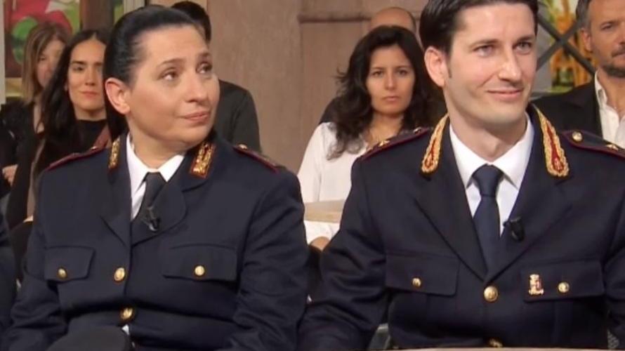 Il sovrintendente capo della polizia Valeria Norfini col commissario capo Claudio Cappelli, responsabile dell’Ufficio prevenzione generale e soccorso pubblico della questura di Livorno