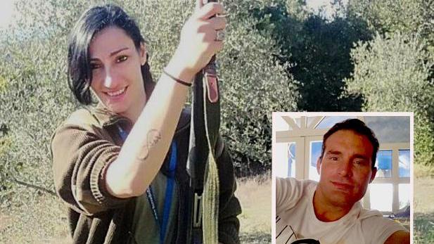 Sonia Santi, 33 anni, di Suvereto; nel riquadro, Mirko Meozzi, 45 anni, sarebbe lui ad aver ucciso Bouazza Jarmouni