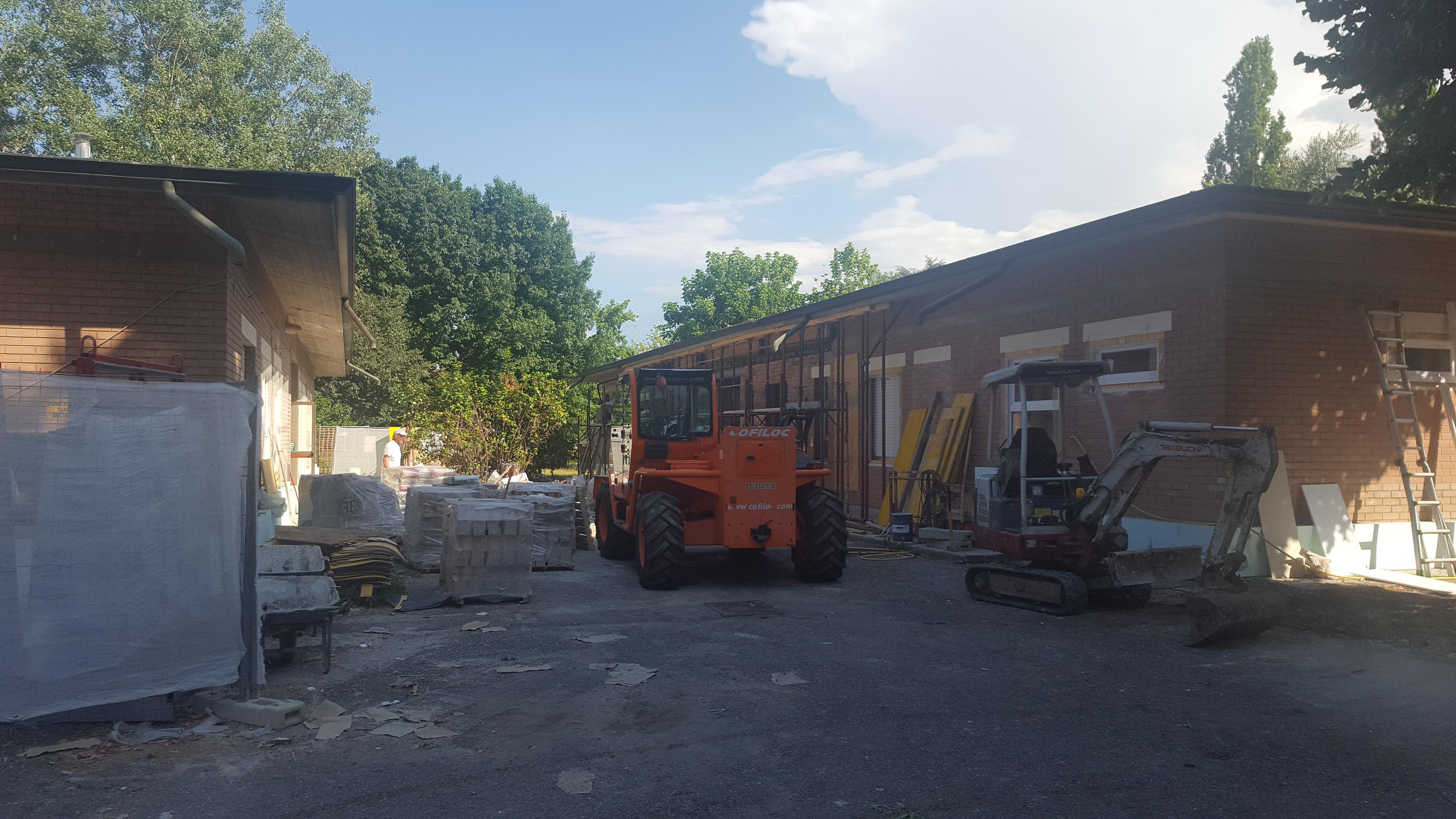 L'asilo non ancora terminato alle scuole Le Betulle di Cavriago