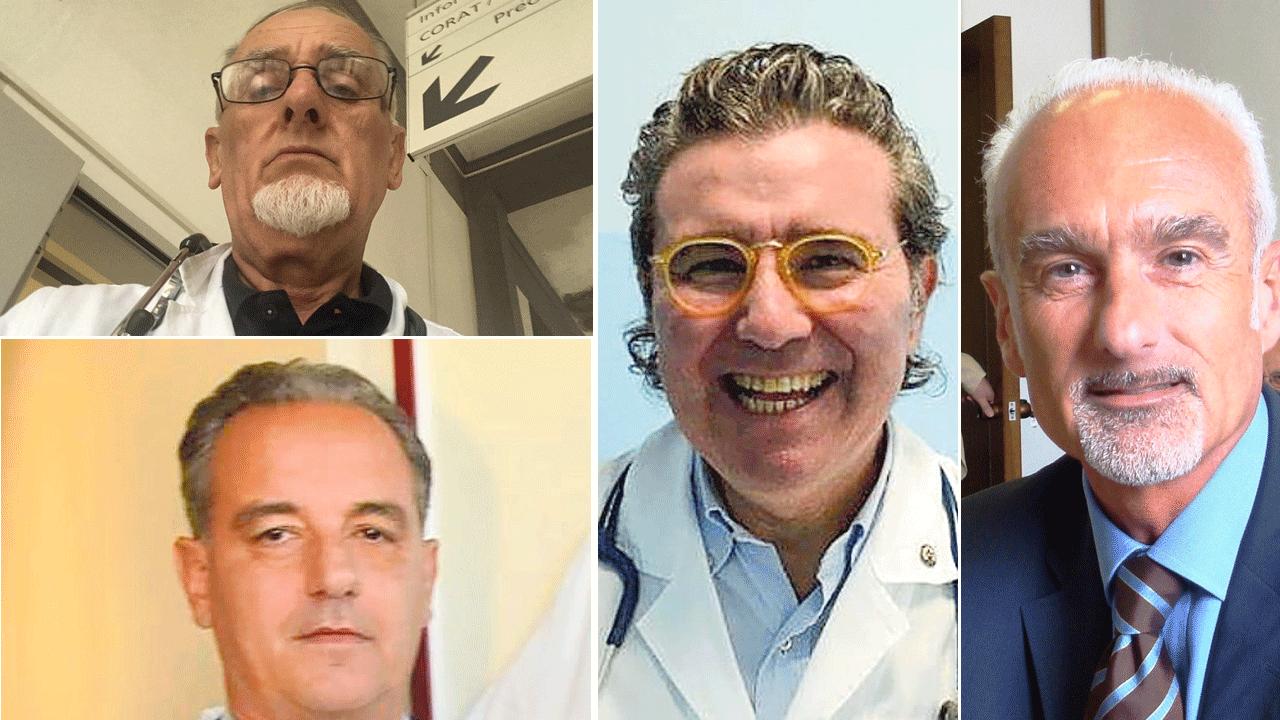 Nella foto partendo dall'alto: il chirurgo pediatrico Daniele Corsi; il primario di Pediatria Roberto Danieli; il pediatra Roberto Biasci, il pediatra Marco Gucci