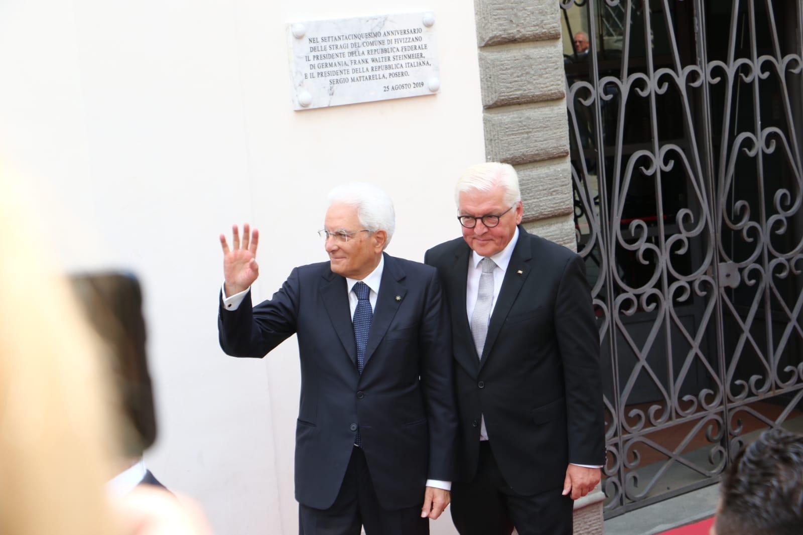 Stragi naziste, Mattarella a Fivizzano: "Follia omicida fu di italiani e tedeschi insieme". Steinmeier: "Mi vergogno, chiedo perdono" 