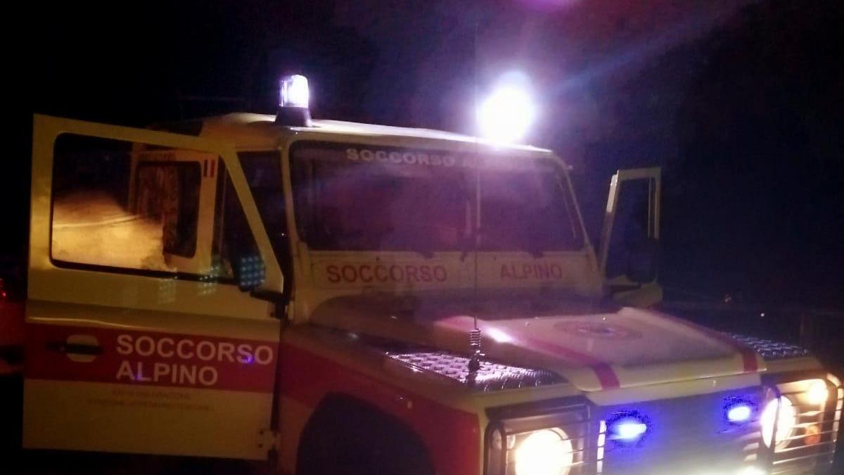 La squadra del Soccorso alpino impegnata nelle ricerche