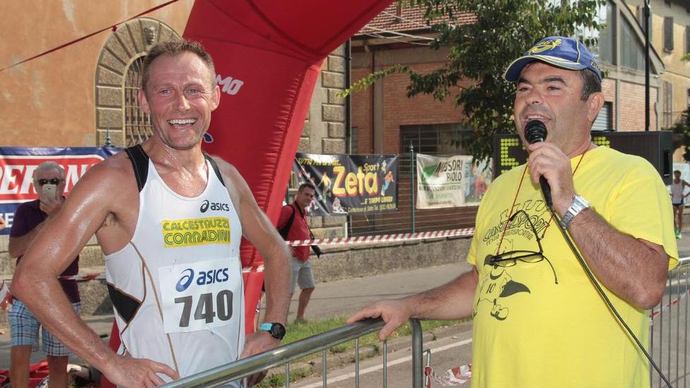 Il maratoneta Stefano Baldini e lo speaker Paolo Bellin