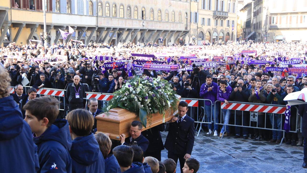 Il funerale di Davide Astori l'8 marzo 2018 nella basilica di Santa Croce