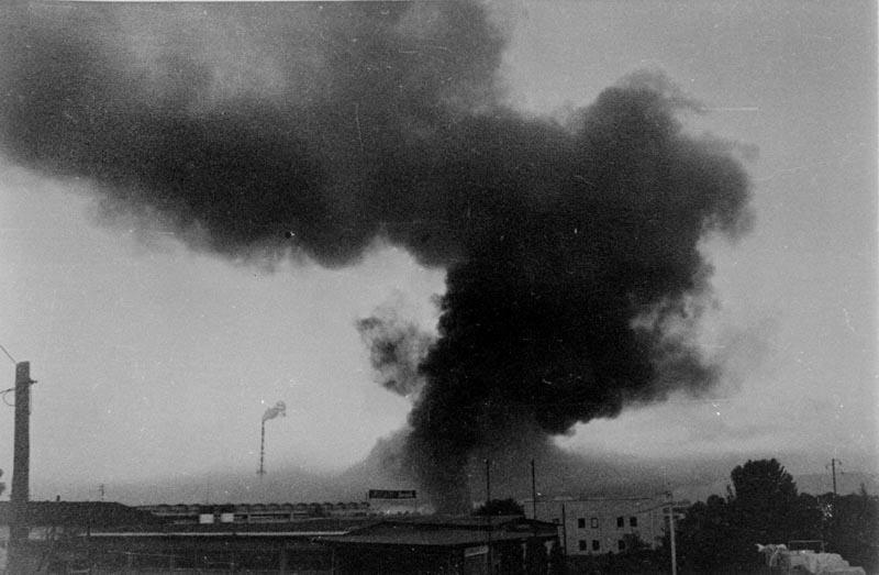 La nube tossica sprigionatasi dalla Farmoplant nel luglio 1988