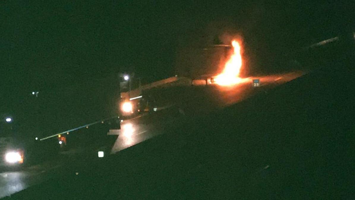 Il rimorchio in fiamme