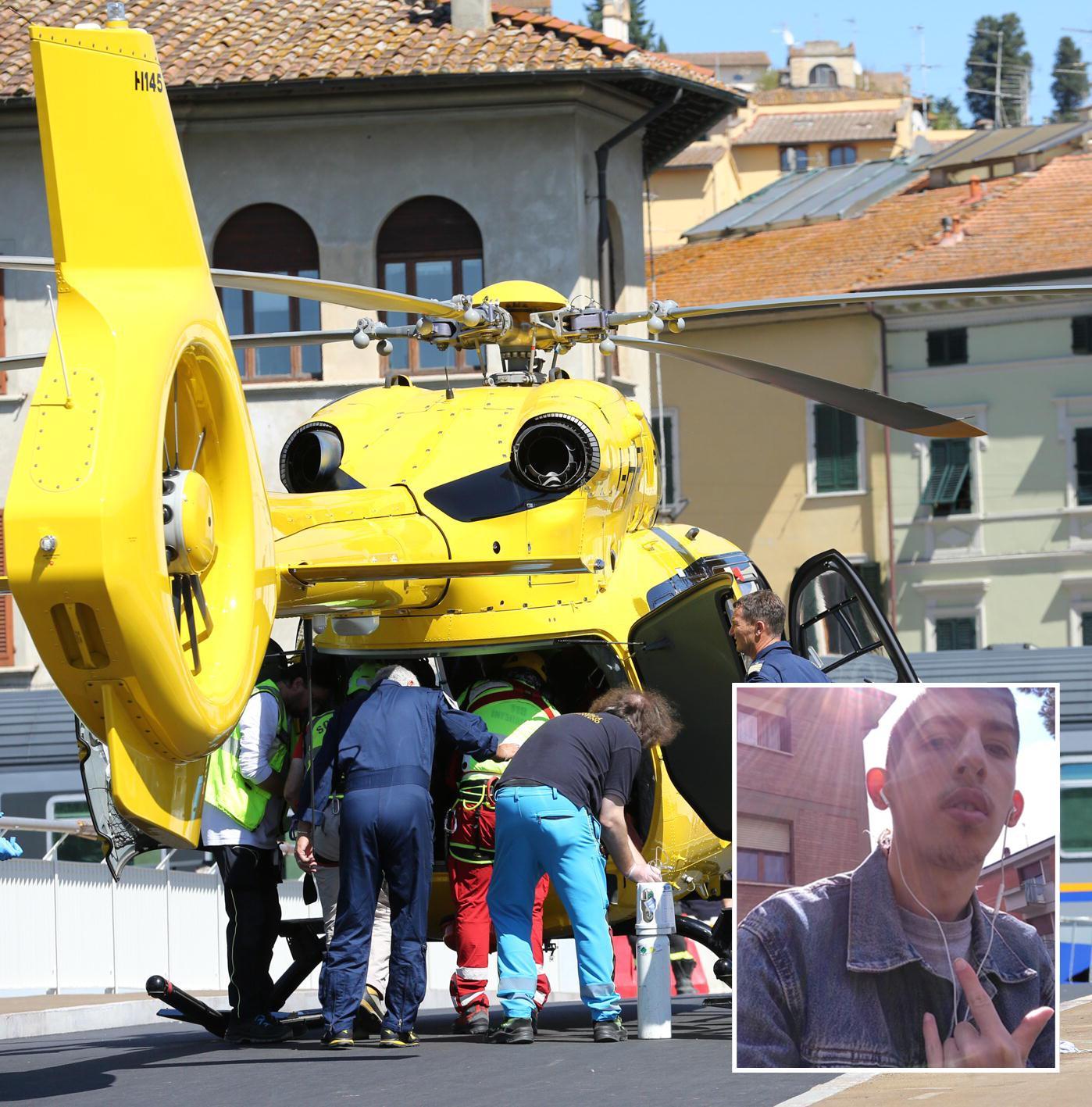 I soccorsi al giovane Marko Kaziu (foto Sestini)