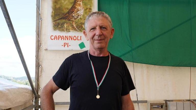Fabio Pucci, 59 anni, proprietario del tordo più intonato d'Italia