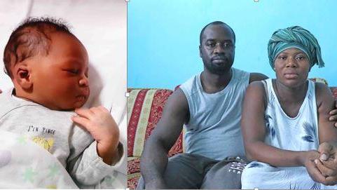 Il piccolo Herbert e i suoi genitori, papà Yeboua e mamma Esther Koaukou