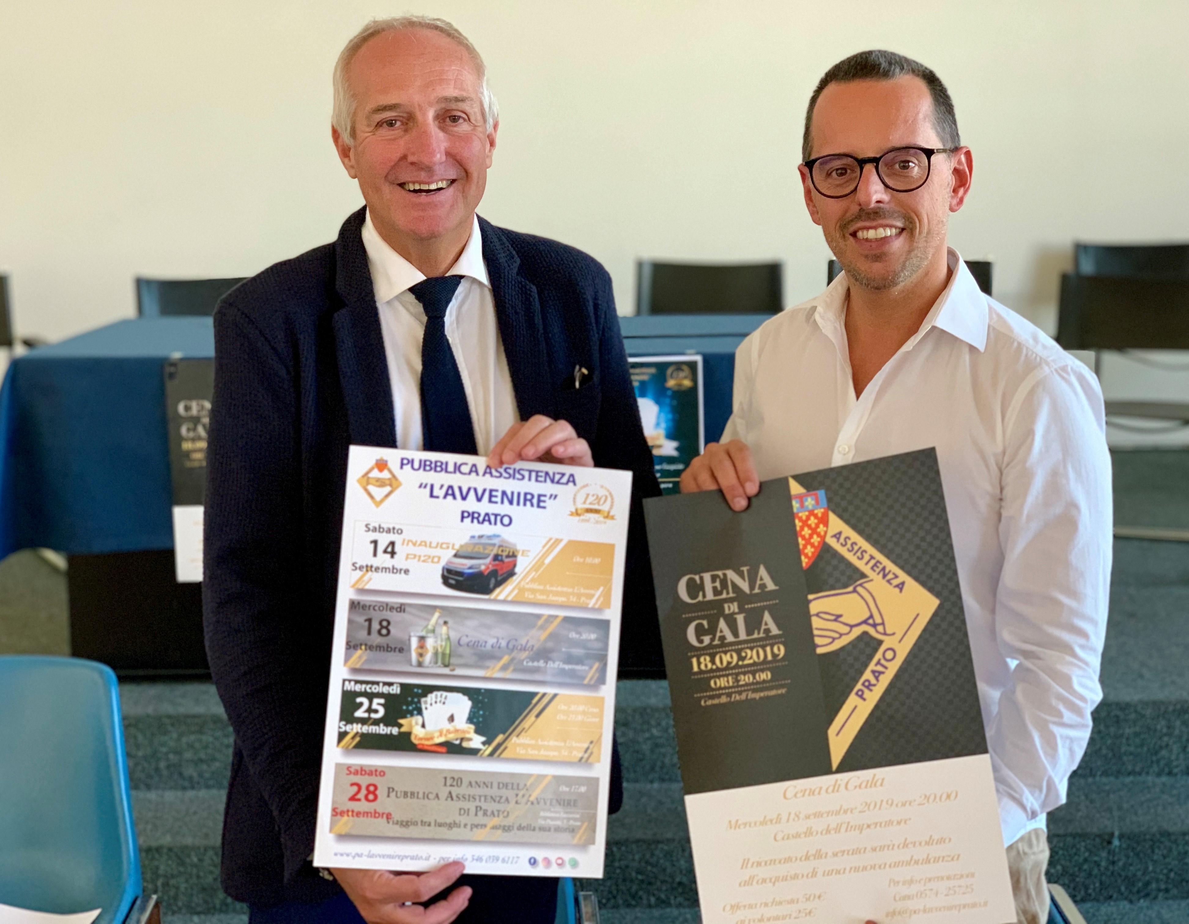Livio Benelli e Andrea Meoni, presidente e vicepresidente Pubblica Assistenza “L’Avvenire” Prato