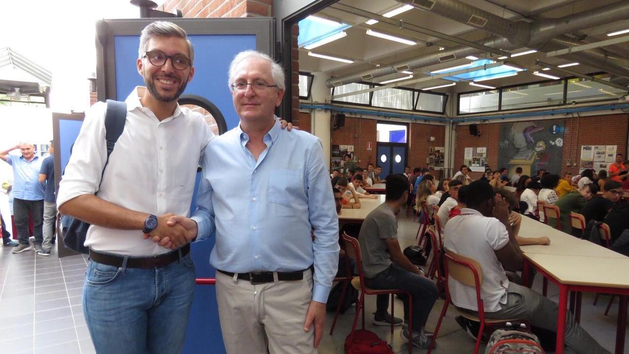Il presidente della Provincia Francesco Puggelli e il preside del Marconi Paolo Cipriani (foto Batavia)