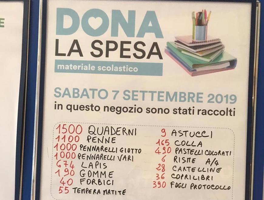 Penne e quaderni per la scuola al supermercato la spesa solidale