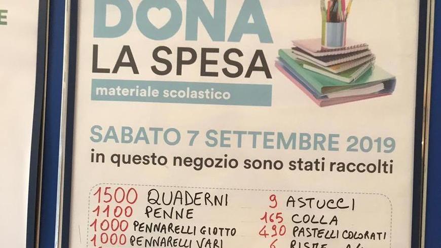 Penne e quaderni per la scuola al supermercato la spesa solidale