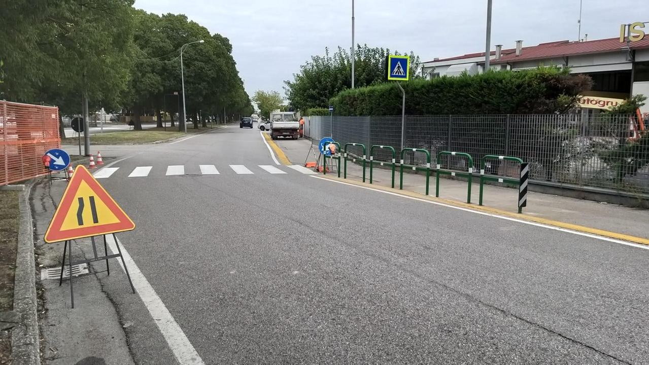 Il nuovo attraversamento in via Venezia