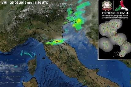 La perturbazione che ha interessato Prato vista dal satellite