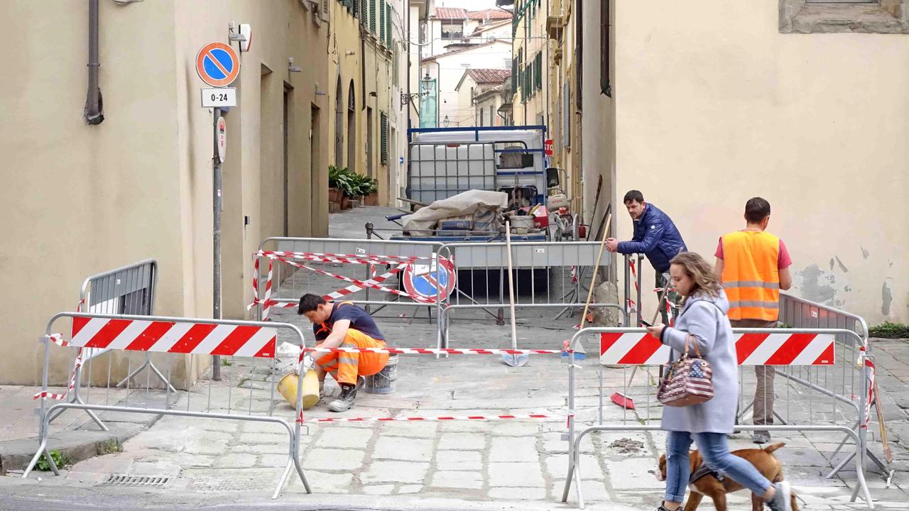 Un cantiere stradale (foto d'archivio)