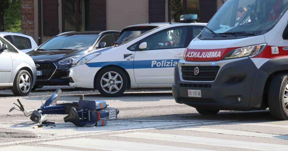 Investito sul ciclomotore 