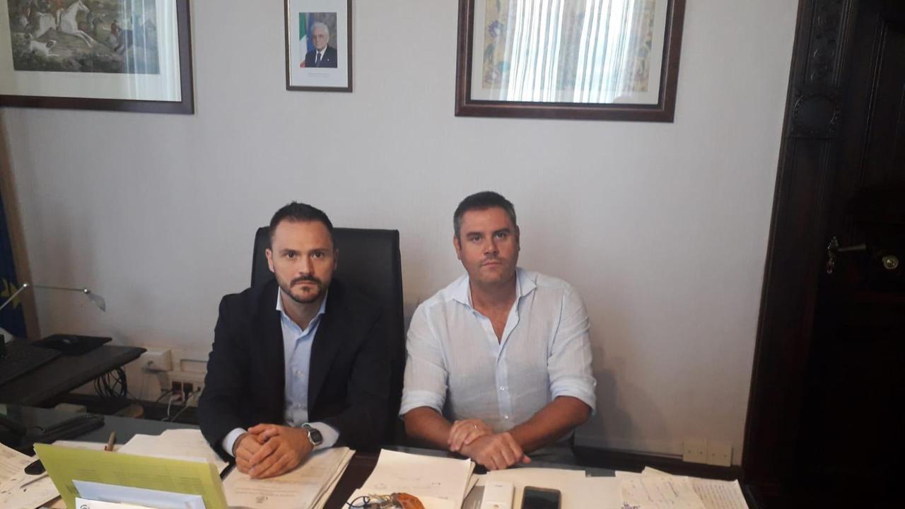 Il sindaco Baroncini e l'assessore Corrieri