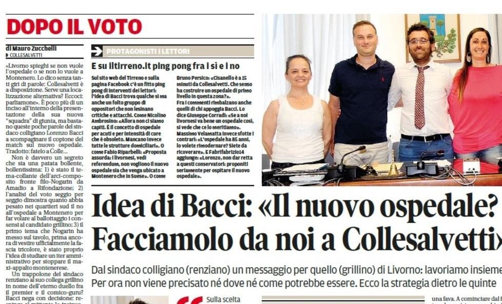 Collesalvetti fa un passo indietro «Sull’ospedale decide Livorno» 