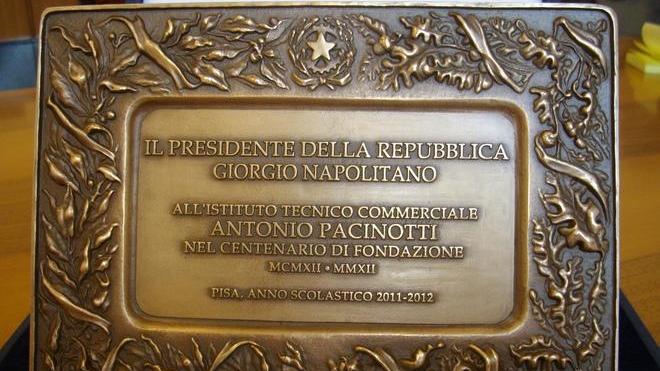 Una targa di Napolitano all’Itc