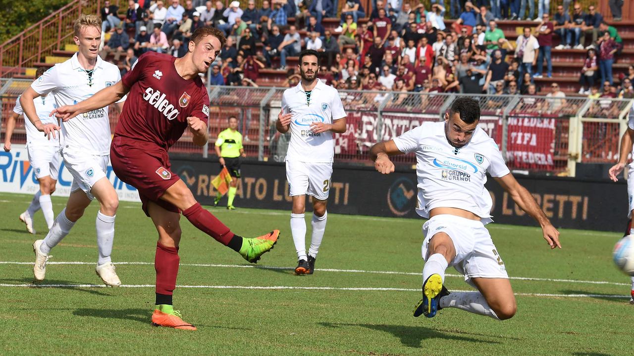 Il granata Riccardo Calcagni, autore del primo gol a Gorgonzola