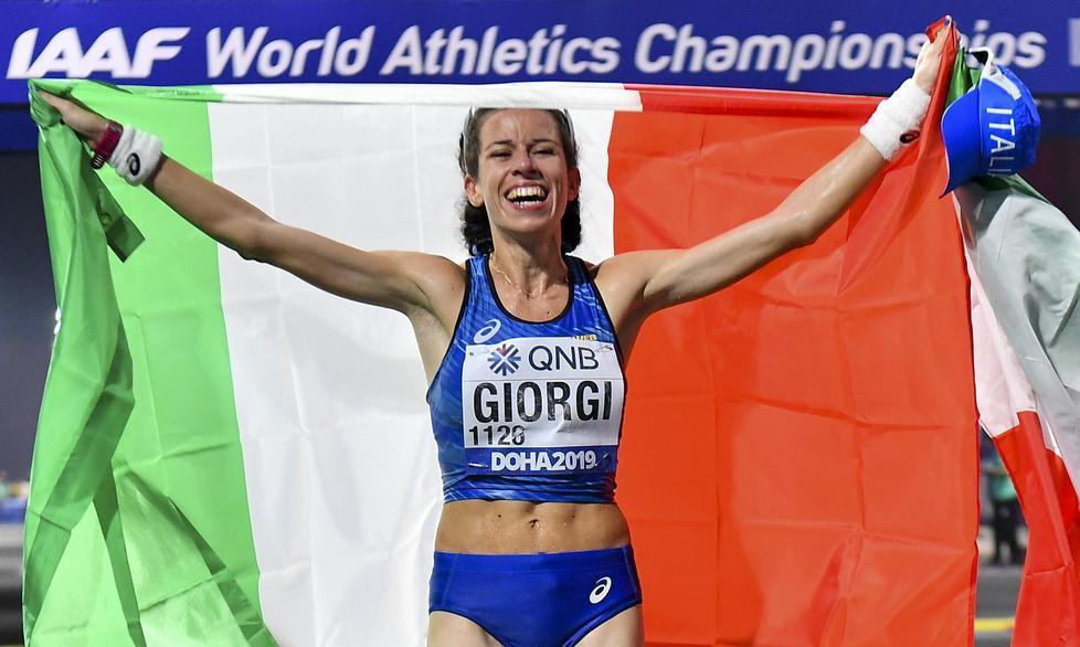 La grande soddisfazione4 di Eleonora Giorgi dopo la medaglia di bronzo nella 50 km di marcia ai Mondiali di Doha