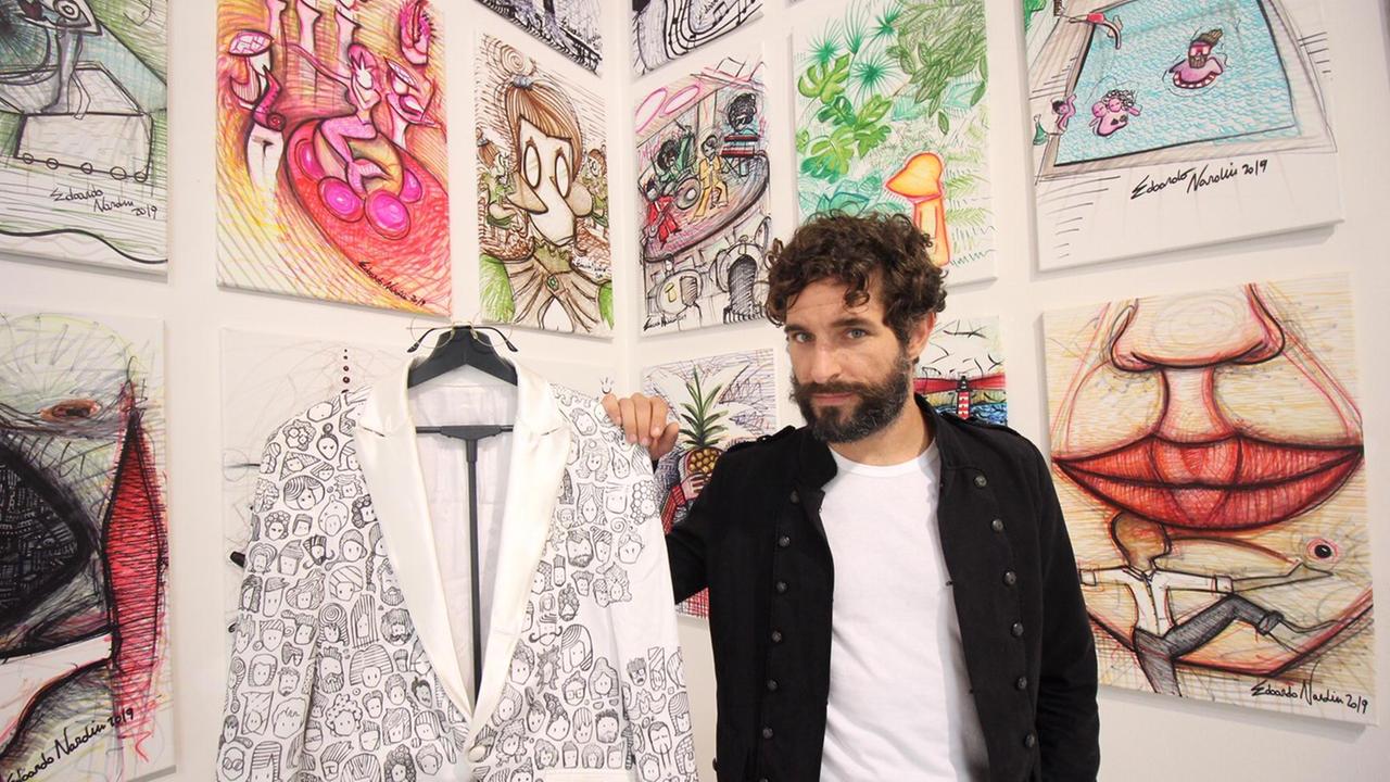 L'artista Edoardo Nardin (foto Batavia)