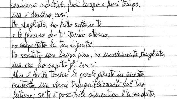 Caso Panigalli, il mancato omicida scrive «Ho capito gli errori, Lucia non ti farò male»